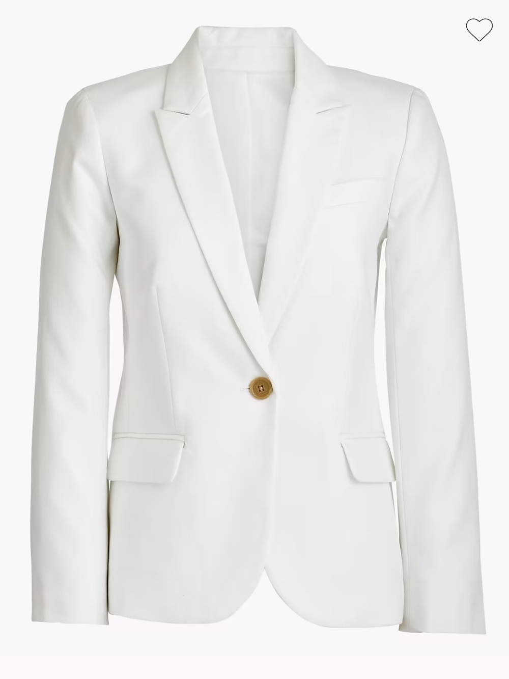 J. Crew White Single-Button Tailored Blazer